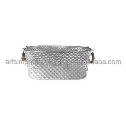 bigger champagne ice bucket steel hammer design good material  with custom handle stand ice bucket for Parties Ice Buckets 2024