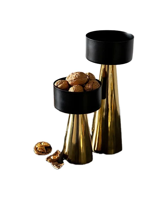 Awesome Serving Bowl set with stand For Home Hotel Wedding Party Dinnerware Fruits Bowl Black & Gold Color Dry Fruits dates Bowl