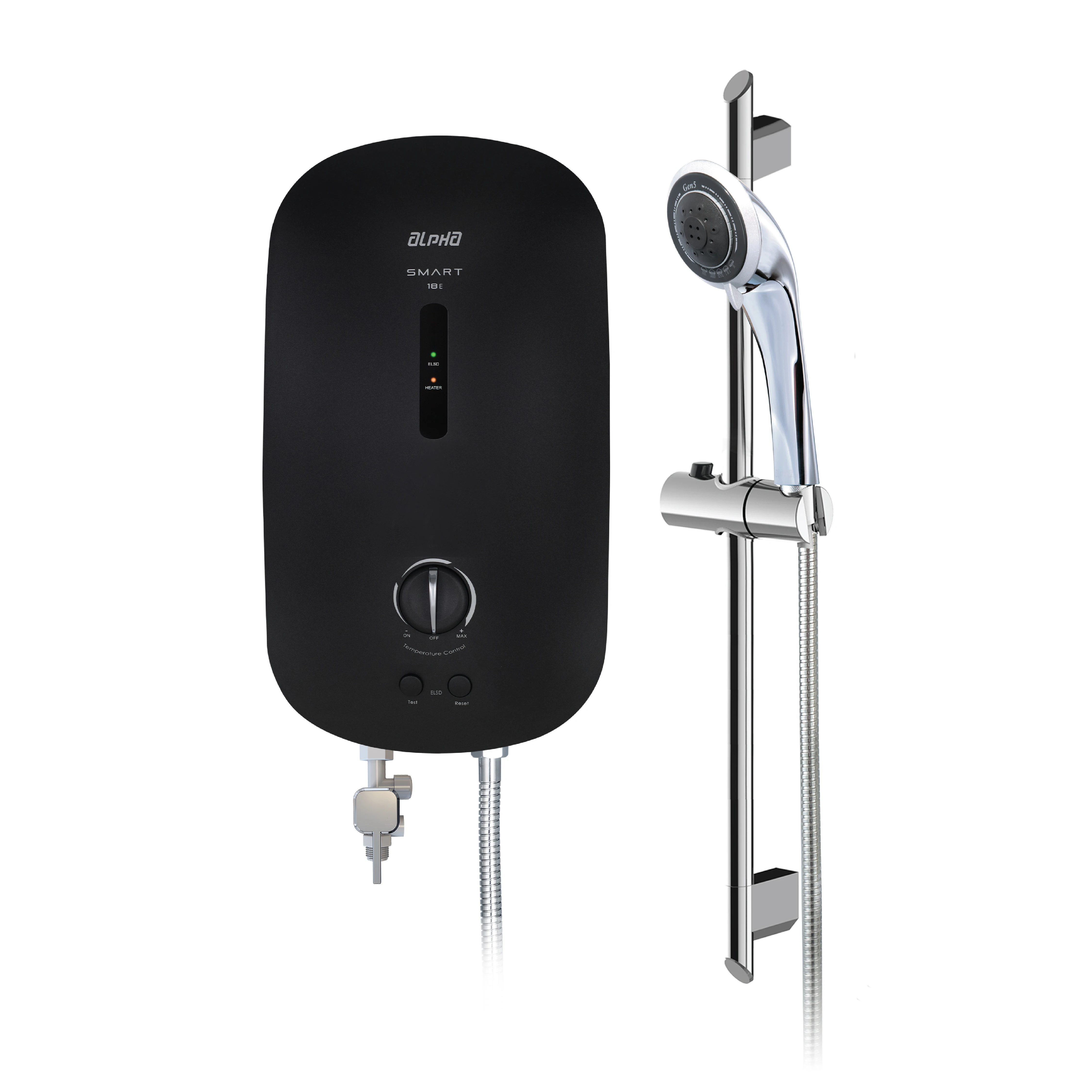 Лучшая цена мгновенный Электрический водонагреватель без резервуара SMART 18E 3 5 кВт черного цвета с автоматическим тестом и дождевым душем для домашнего использования