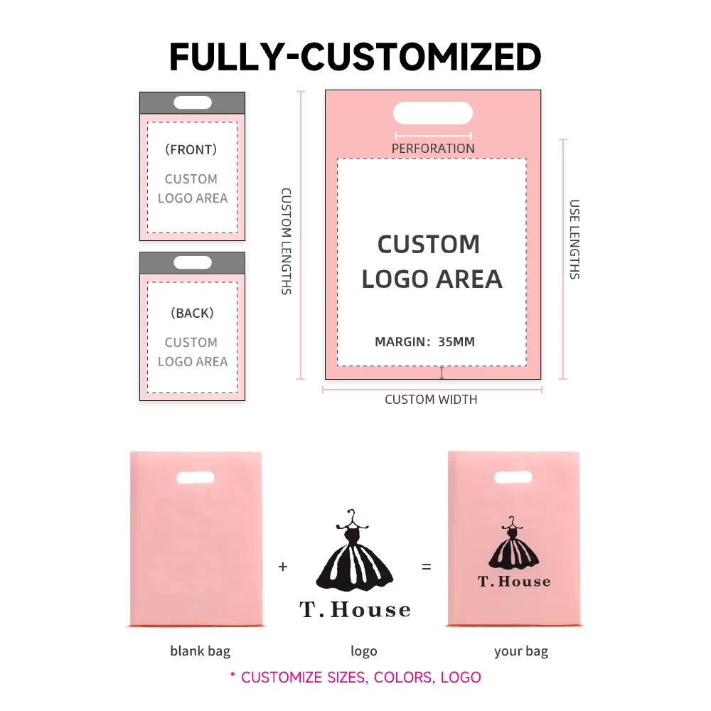 Factory Directly Sales Plastic Carry Bags For Clothes Shop And Supermarket