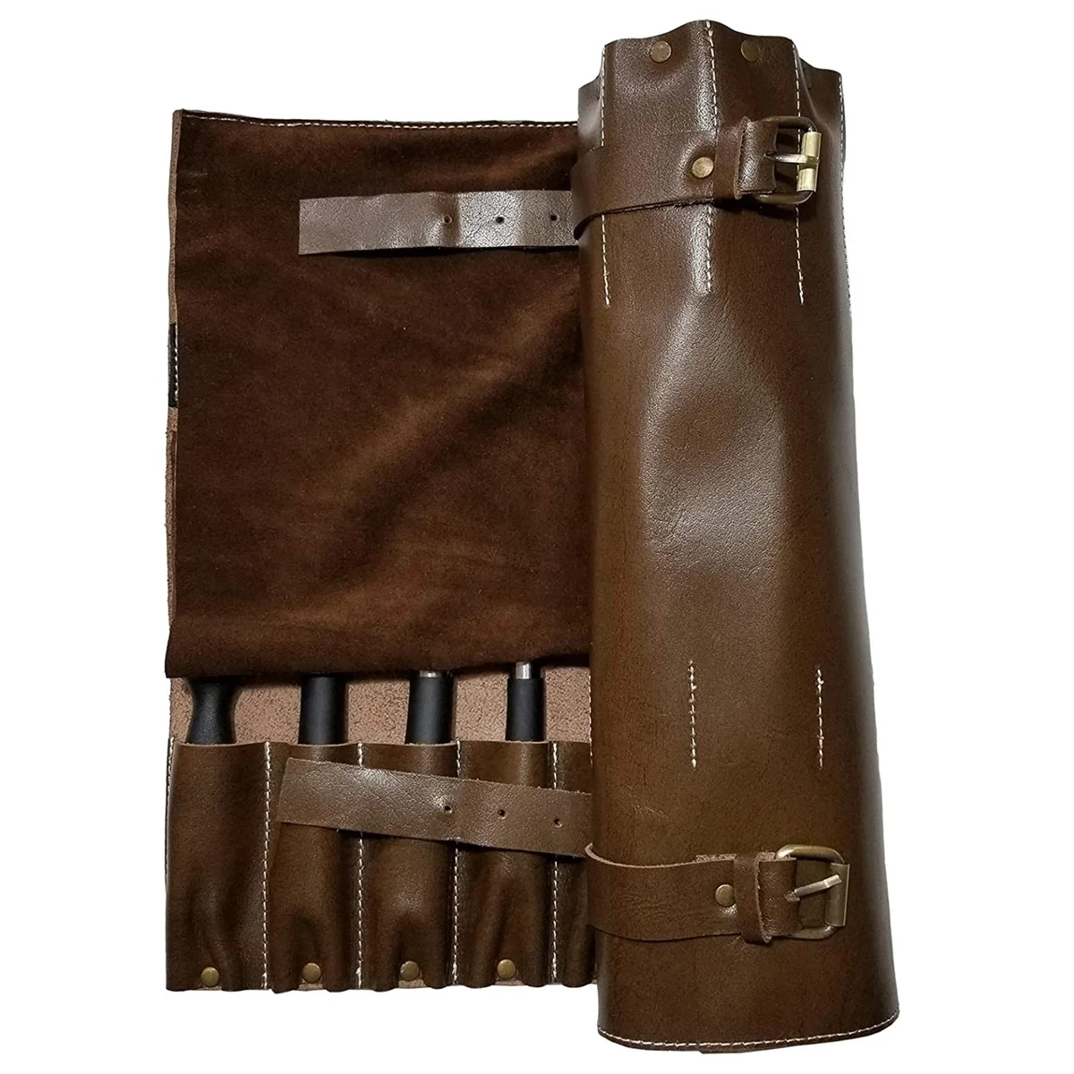 Custom Genuine Leather Chef Knife Roll Bag Tool New Design up