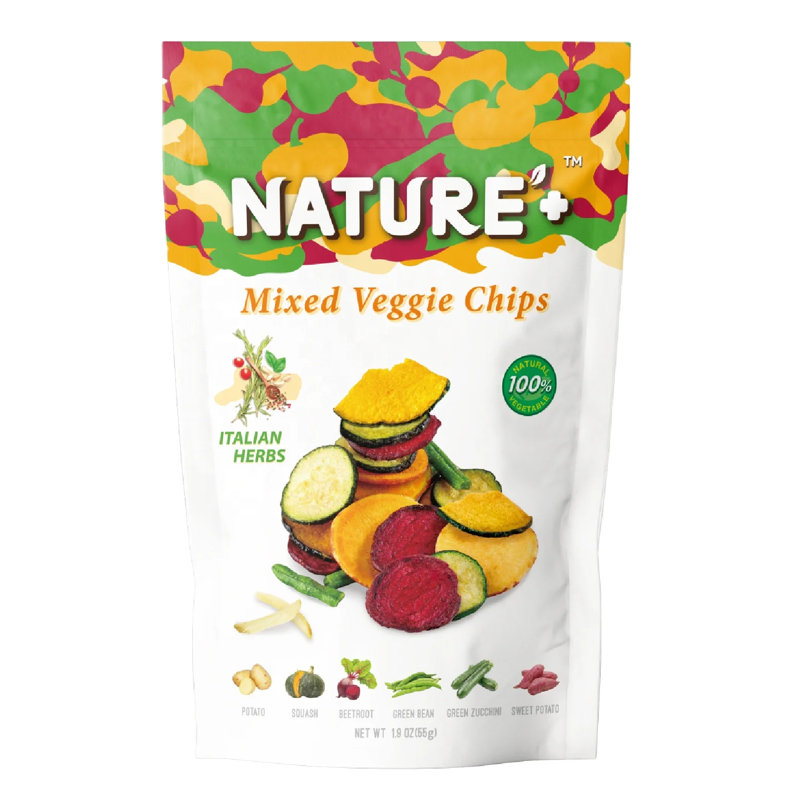 Mixed Veggie Chips Italian Herbs Gluten Free Natural Nutrition International Export Quality Dried Snack