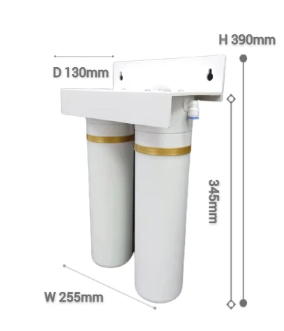 Under Sink Water Filter System 2 Stage Quick Easy Change Cartridge Filtration System Water Purifier for Clean Water