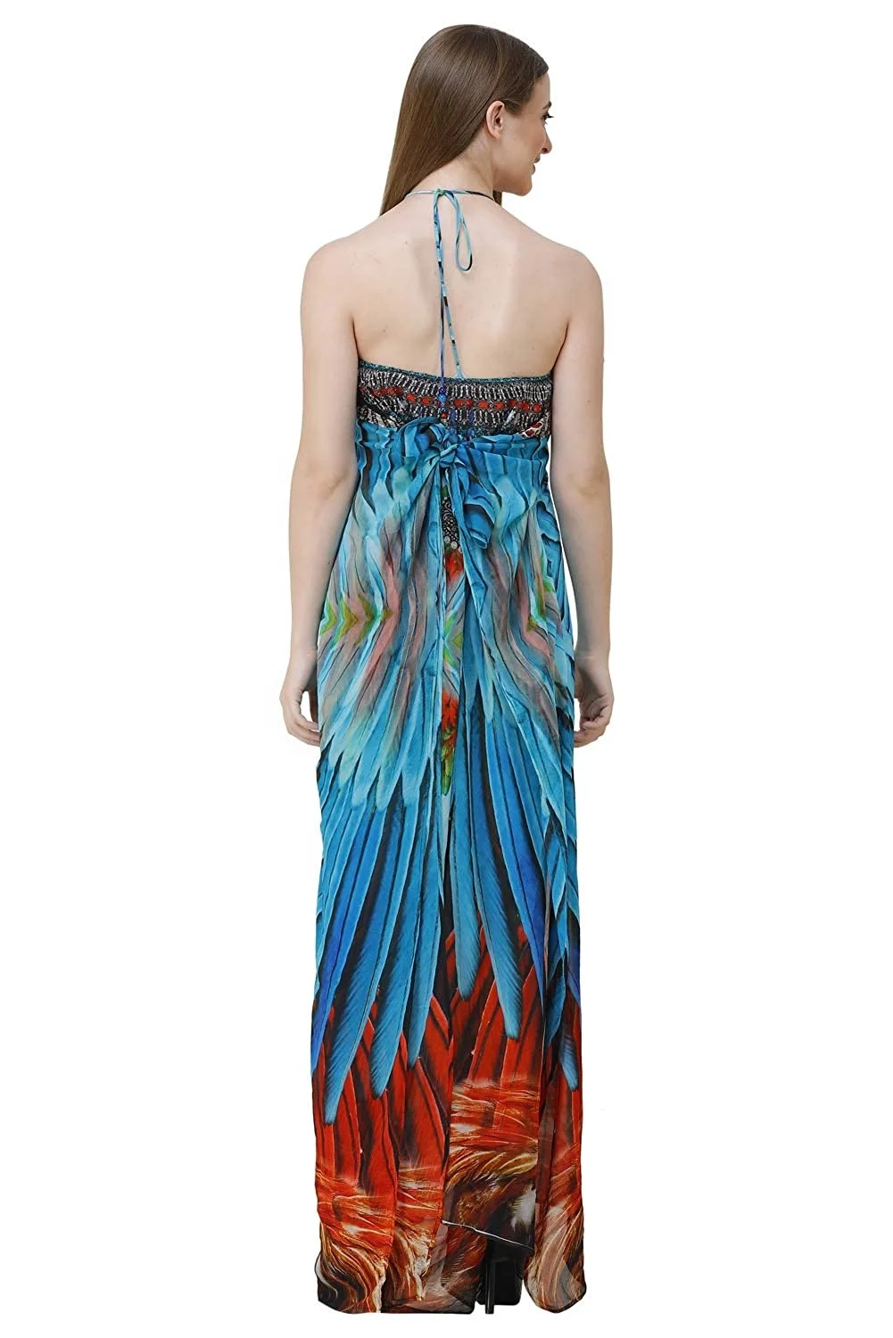 Unique Design Beachwear Long Midi Kaftan Digital Printed Kaftan Dresses For Women