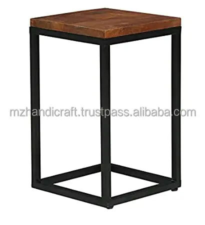 Wooden top stool home decorative stool with metal stand other home decor accessories