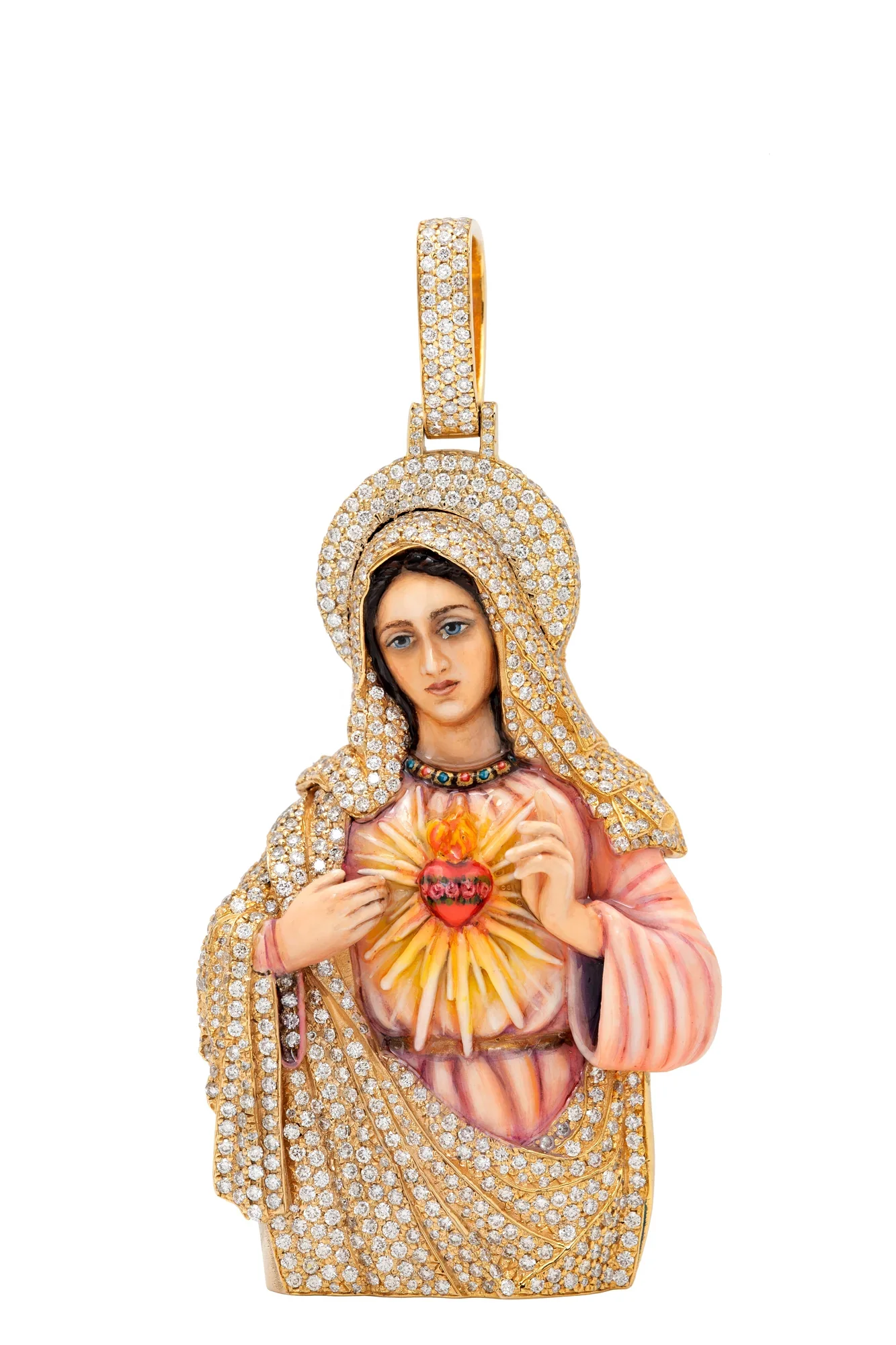 VVS Moissanite Diamond Pendant  The Big Chief Virgin Mary Angel Anaita Mother Mary Queen All God Nefertiti Hip Hop Luxury