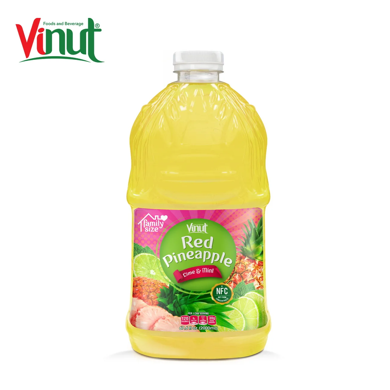 67.6 Fl oz VINUT Red Pineapple Juice with Lime & Mint Aloe Vera Suppliers and Manufacturers