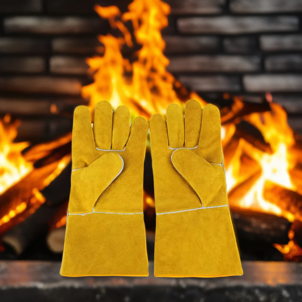 Cow Split Leather Welder Gloves Anti-Cut and Anti-Slip Fire-Resistant Hand Protection for Safe Welding Work