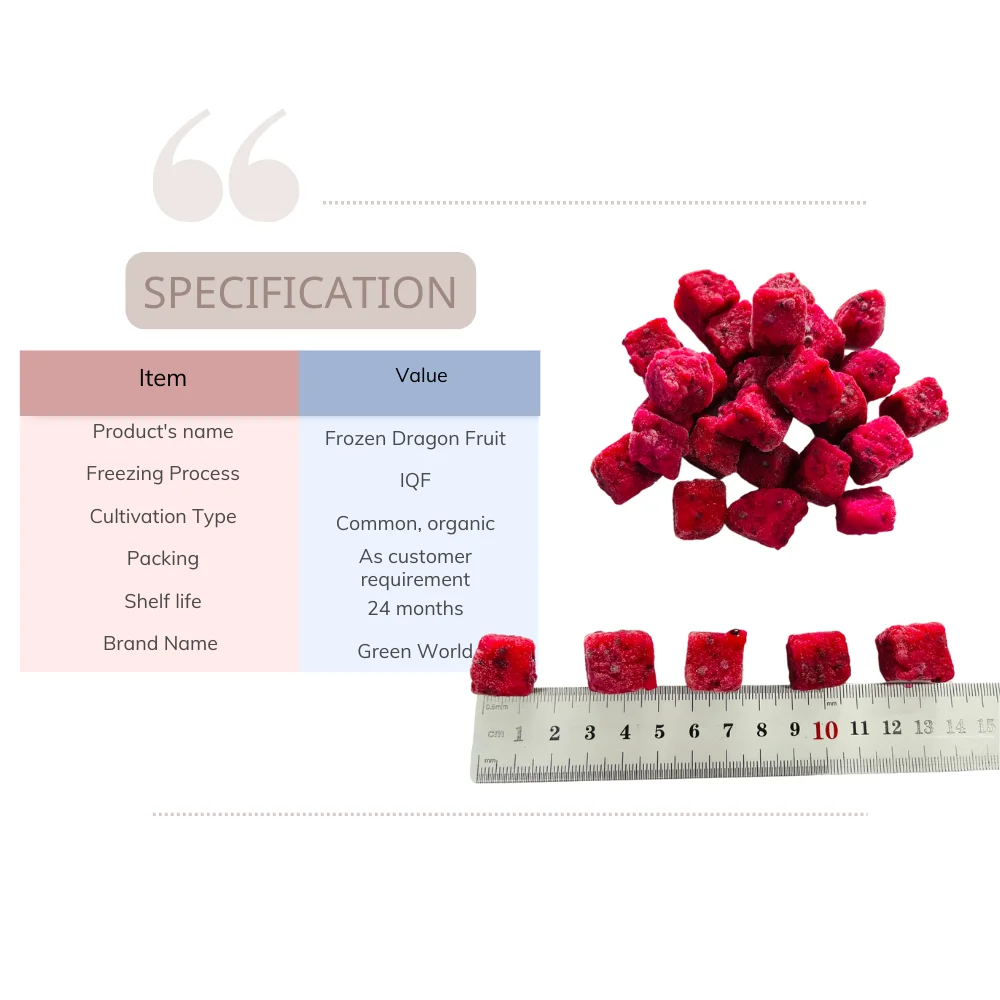 FROZEN RED DRAGON FRUIT VIETNAM - BEST PRICE IQF DRAGON FRUIT FOR NOW - IQF PITAYA WITH PREMIUM QUALITY AND BEST SERVICE EVER