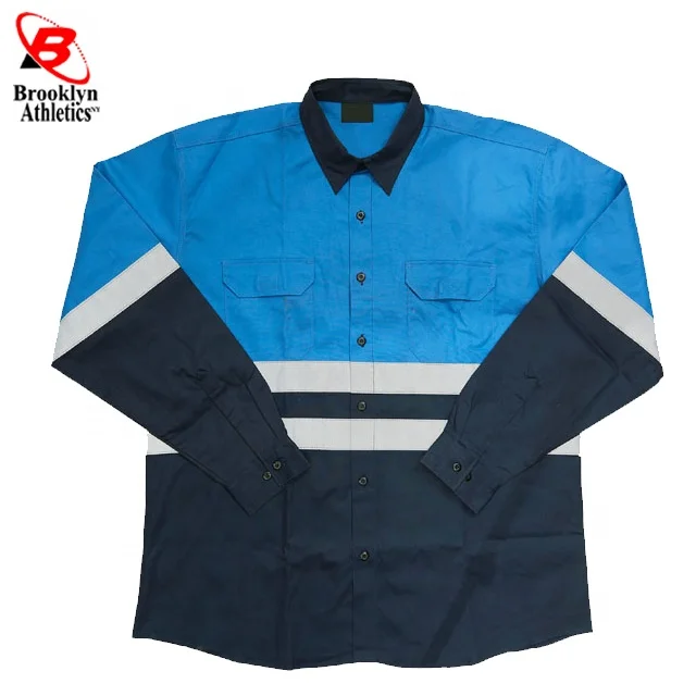 High Visibility new design safety cotton drill work Reflective Safety Work Shirt