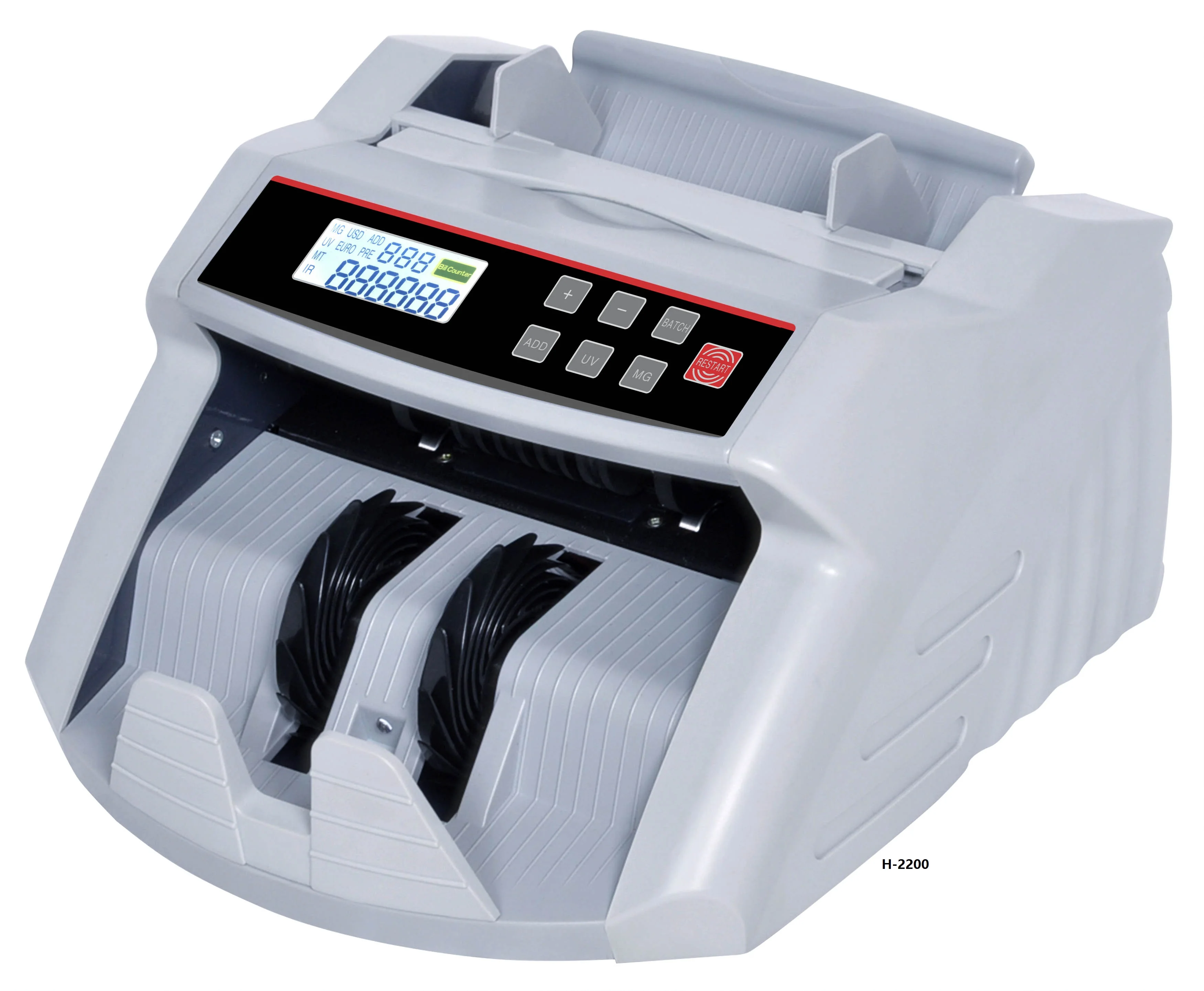 H-2200 Hot sale money detector banknote counter electronic counting machine bill counter uv mg ir