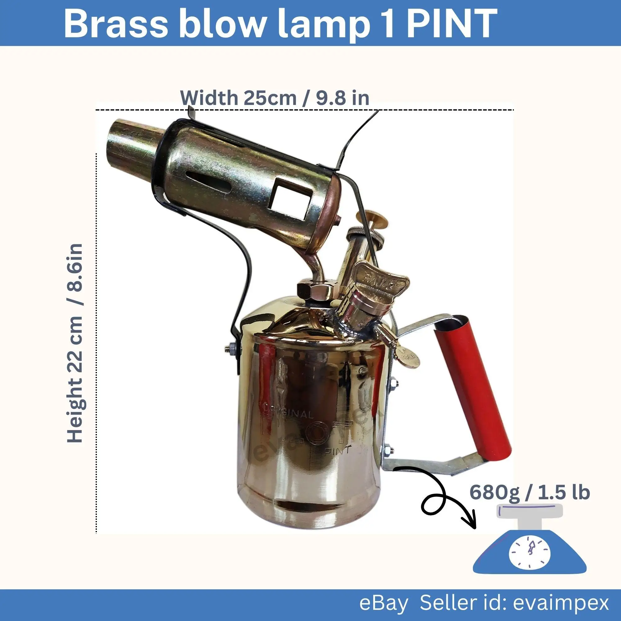 Portable Kerosene Blow Torch - 1 Pint Capacity, Adjustable Flame for DIY Projects, Plumbing, and Repairs