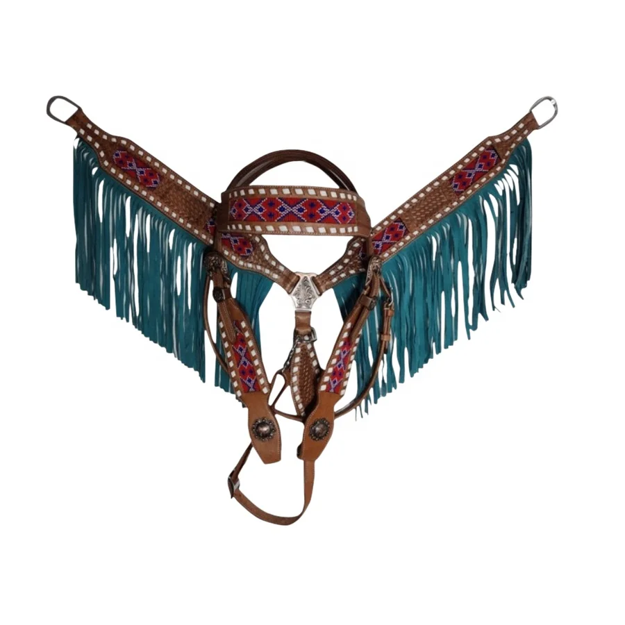 Latest Design White & Brown Color Natural Leather Horse Tack