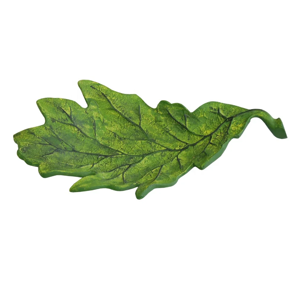 Modern Style Aluminium Jewelry Tray Leaf Shape Green Color Spray Painted Jewelry Display Tray