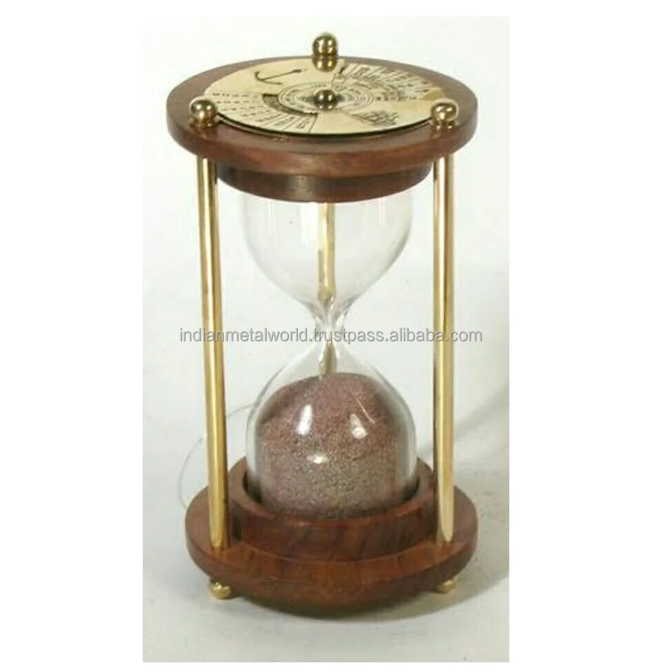 60\45\30 Minutes Creative Timer with Wooden Frame and Glass Hourglass available in customized sand colors