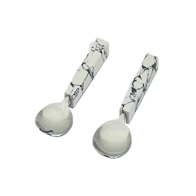 Lavish Modern Design Restaurant Hotel Style Salad Server Resin Stainless Steel Made With Silver Plating 6 Inch