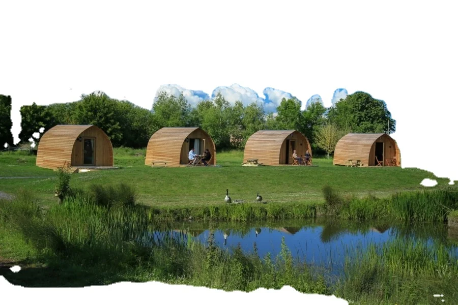 Boat shape Arch shape tiny house/wooden cabin/camping pod for vacation and hiking uses