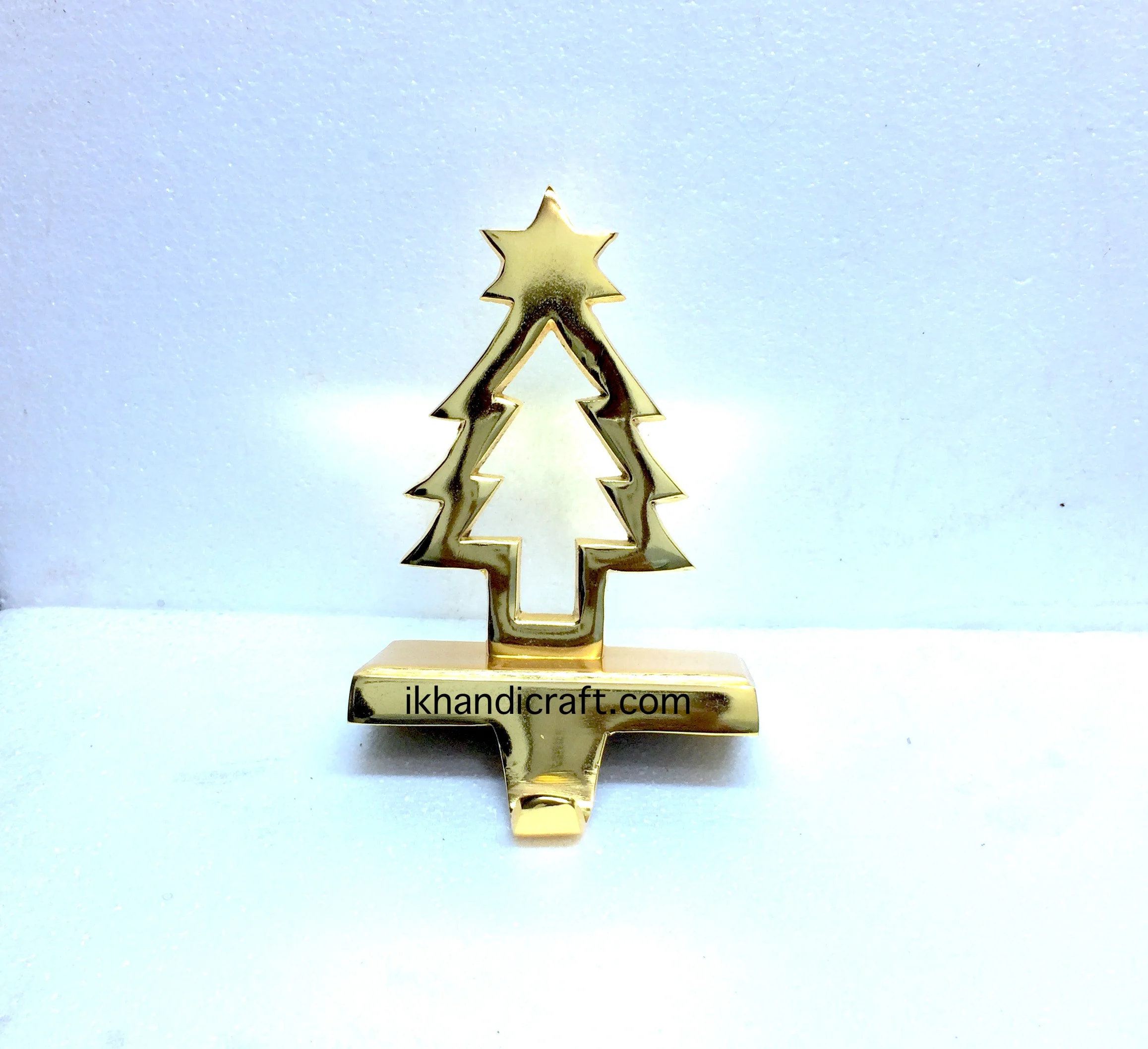Manufacture Wholesale Custom Decoration Metal Christmas Stocking holder for Fire Place with Gold Rose Gold  Glitter platting