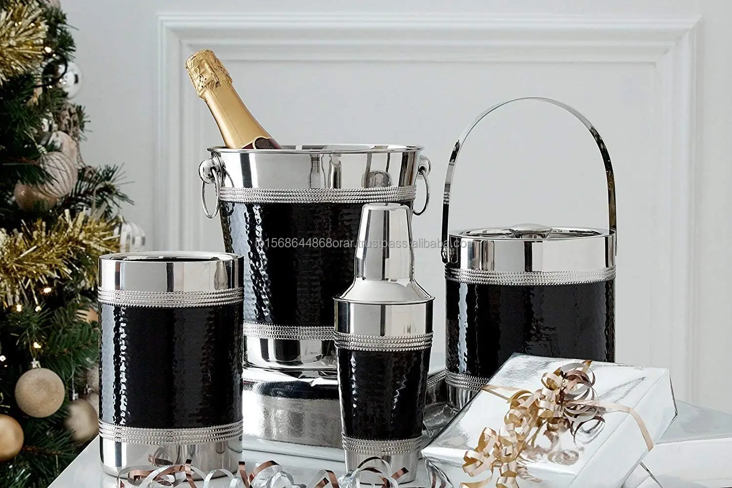 Champagne bottle Double wall ice bucket Stainless steel in enamel & Shiny polish for party occasions & cocktail parties