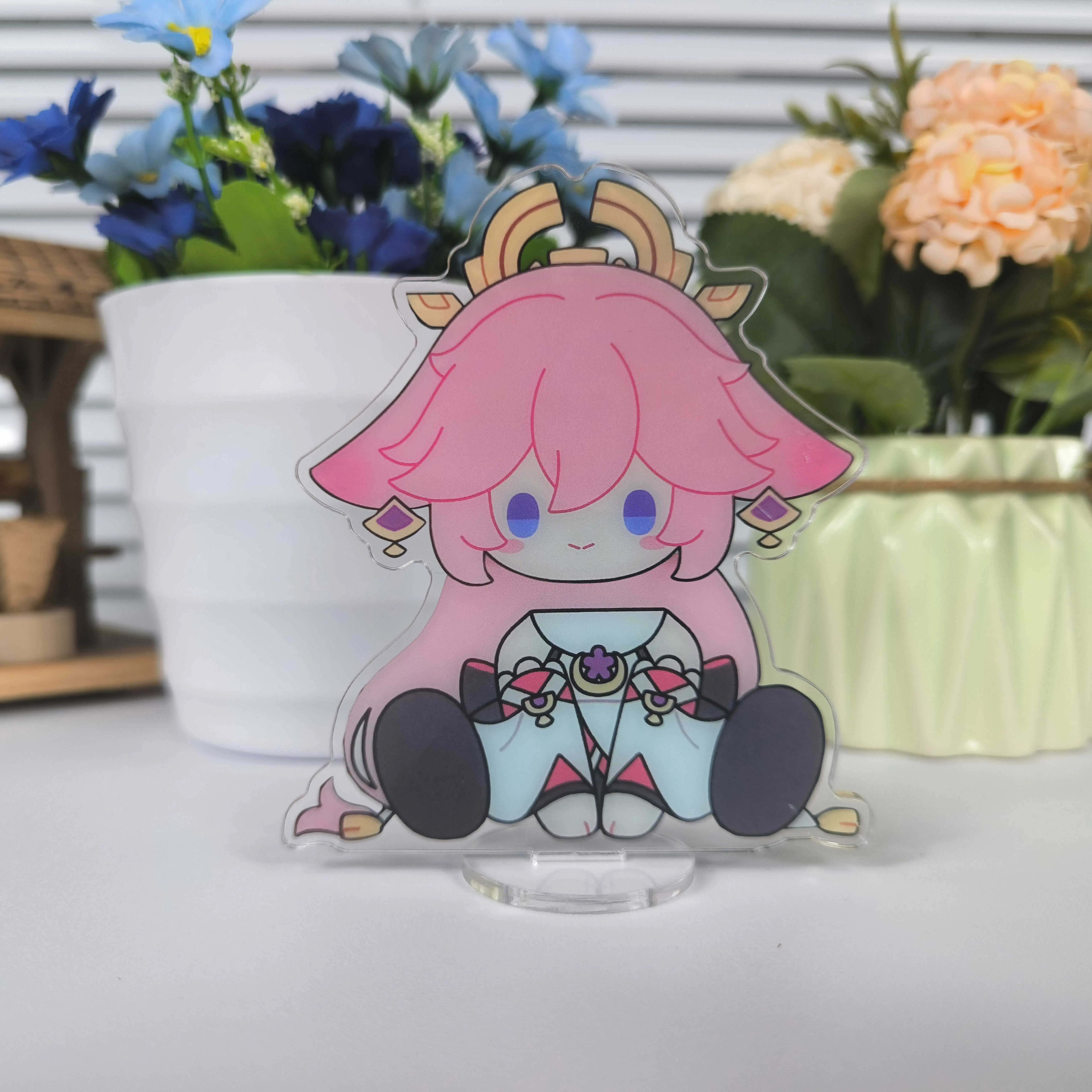 Factory direct sale genshin eco friendly acrylic figures standee single print cute anime printed acrylic standee with background