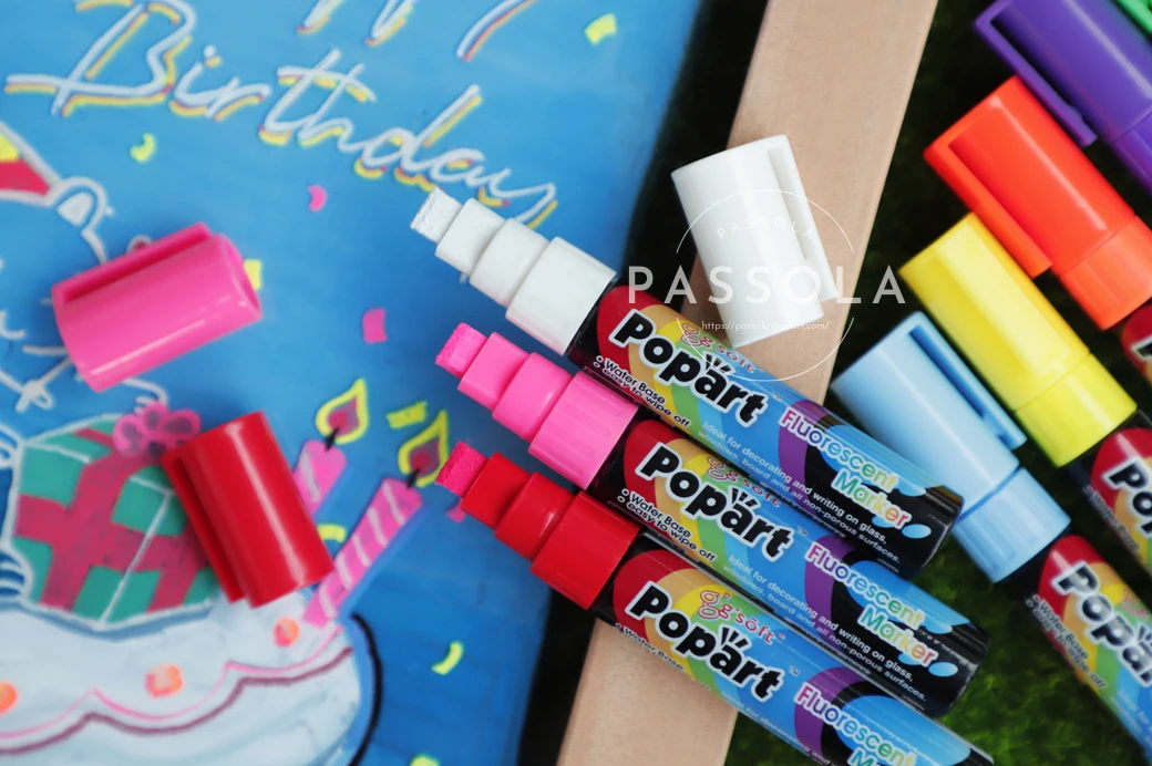 Factory Selling 20 mm Flat Tip Water based Erasable Liquid Chalk Marker 50 colors