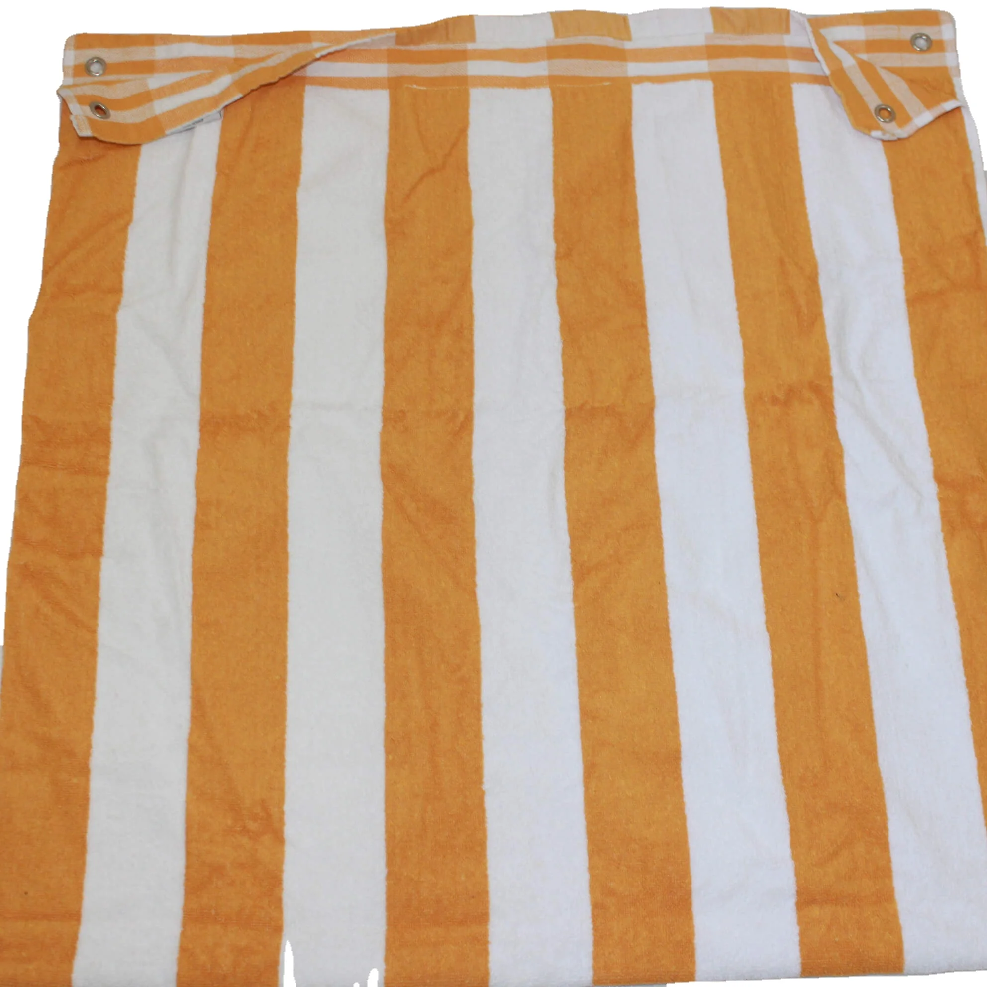 Yellow Cabana Stripe Towel made by authentic Indian factory in terry cotton fabric
