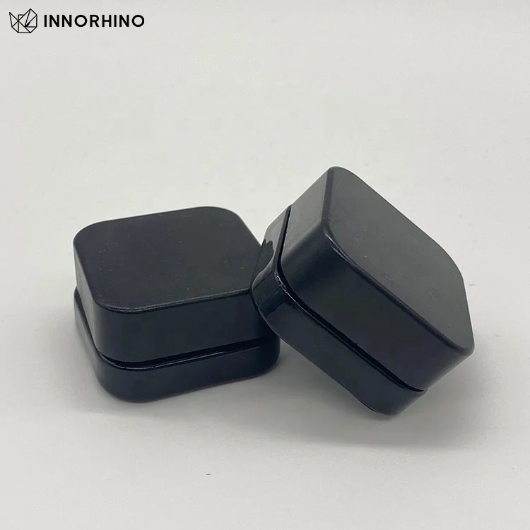 2 3 Way Divider Child Resistant Black Clear Glass Jar Container for Concentrate Solid Wax Kief