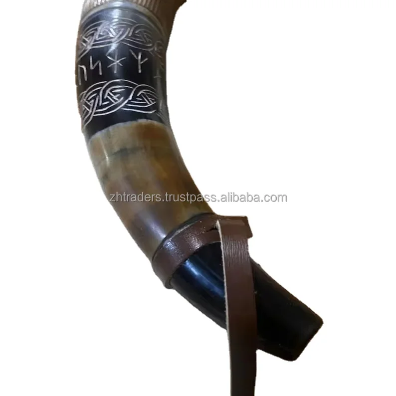 Natural Black Buffalo ox Horn sofar sounding  horn blowign horn Traditional Musical Instrument agate