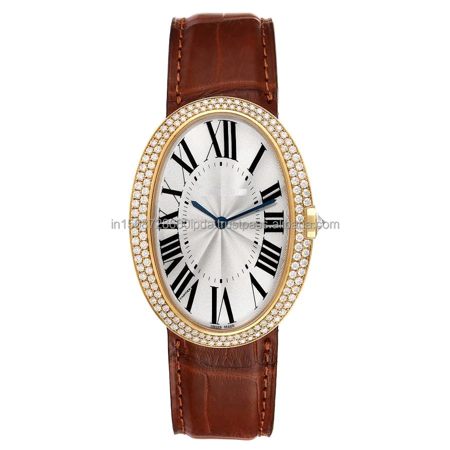 Женские кварцевые часы с кожаным ремешком