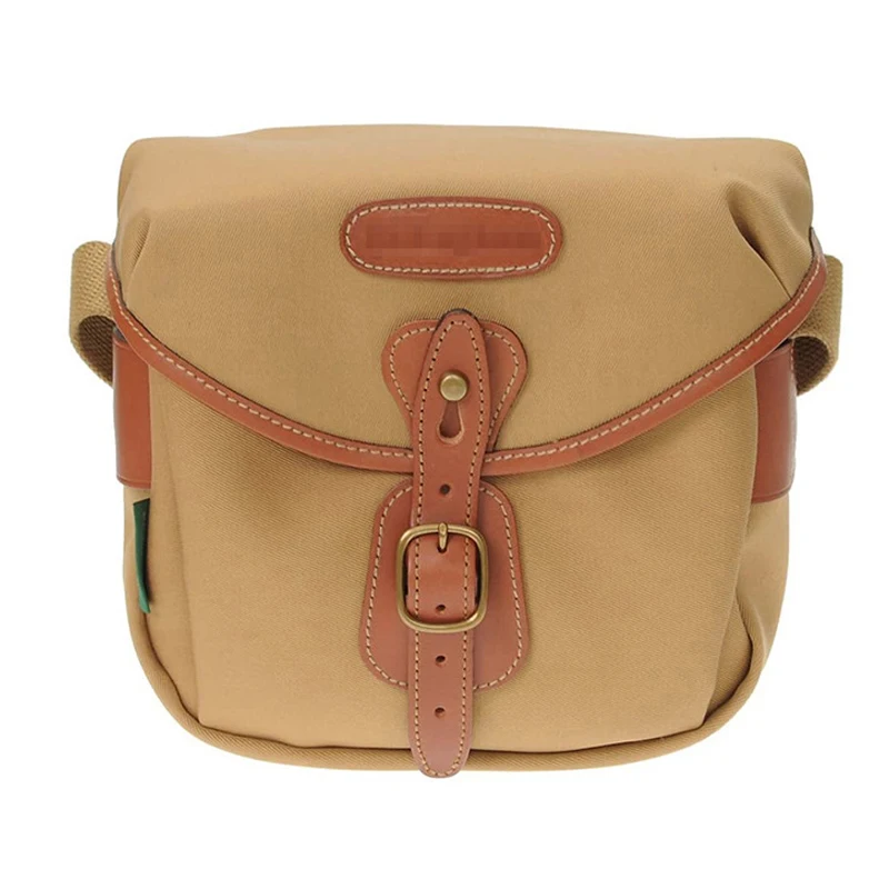 Custom retro brown strong canvas fancy crossbody bag heavy duty shoulder camera bags for photography