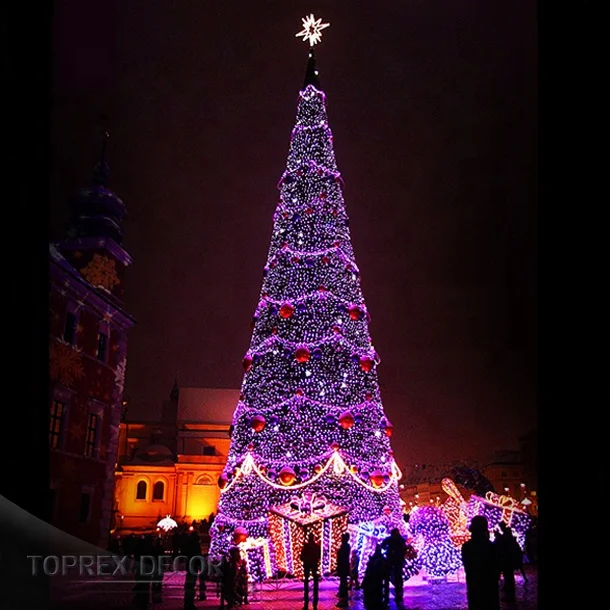 Custom 20ft 30ft 40ft 50ft giant outdoor lighting christmas tree installations twinkly led lights commercial christmas tree