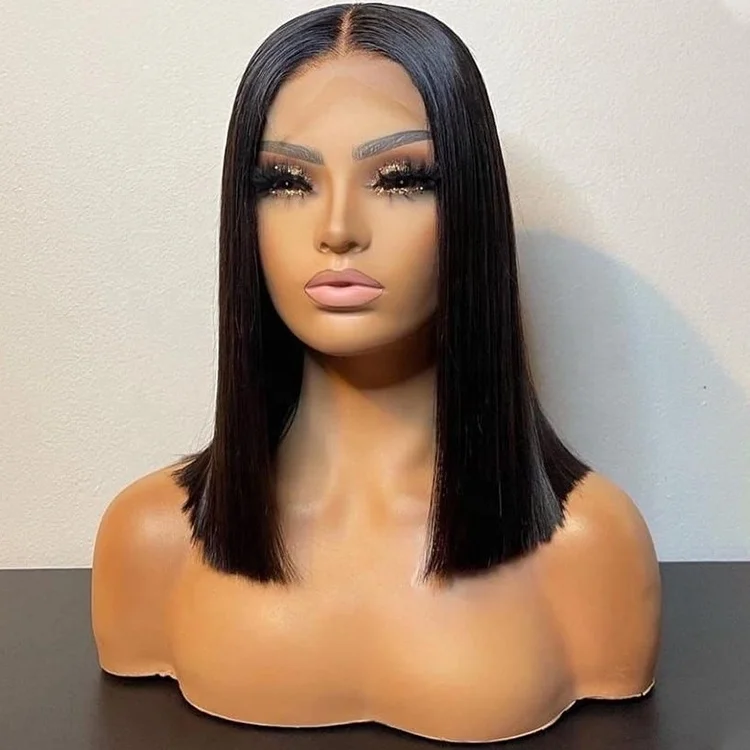 100% натуральные человеческие волосы Боб с тупым вырезом парик для чернокожих женщин оптовая продажа Швейцарский из перуанских волос на сетке 4x4 5x5 6x6 Hd