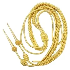 Mylar Wire Aiguillette Cord New Best Quality Gold Outdoor Activities for Army Air Force Navy Ceremonial Use Customized Accessory
