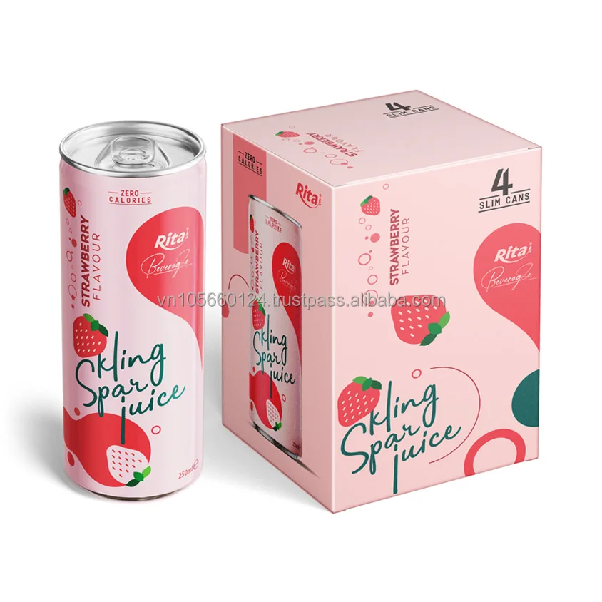 Вьетнамская фабрика натуральный безалкогольный напиток восстанавливающий 250 мл консервированный сверкающий клубничный сок