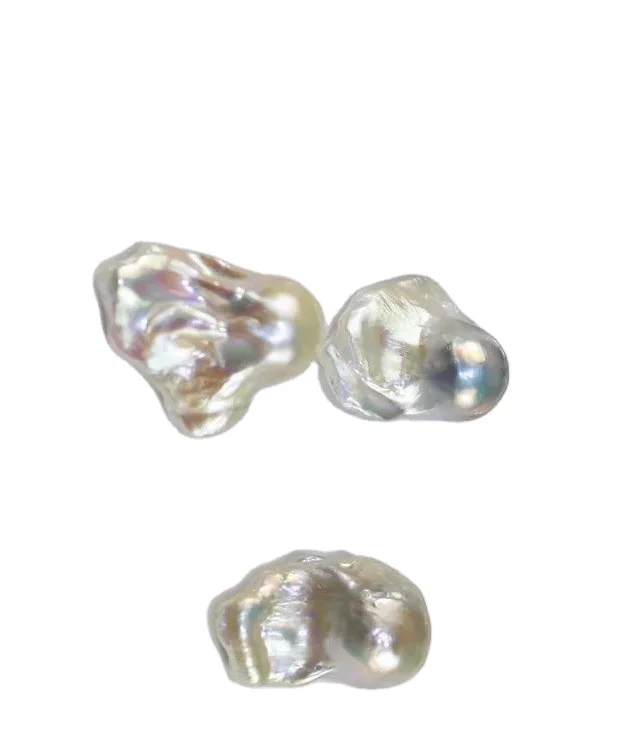 White Large Size Good Quality Fireball Nucleus Baroque Genuine Freshwater Loose Pearls Beads For Jewelry Making Wholesale DIY