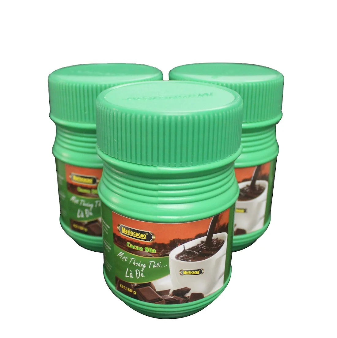 Best selling 04 MARIO COCOA 65% Cocoa Green Jar Vietnam Wholesale Instant Cocoa 3 in 1 150gram/jar OEM Service Offered