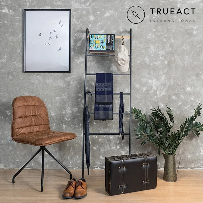 Самостоятельная лестница, стильный матовый деревянный стеллаж для ванной комнаты с металлической подставкой, матовый стеллаж для полотенец