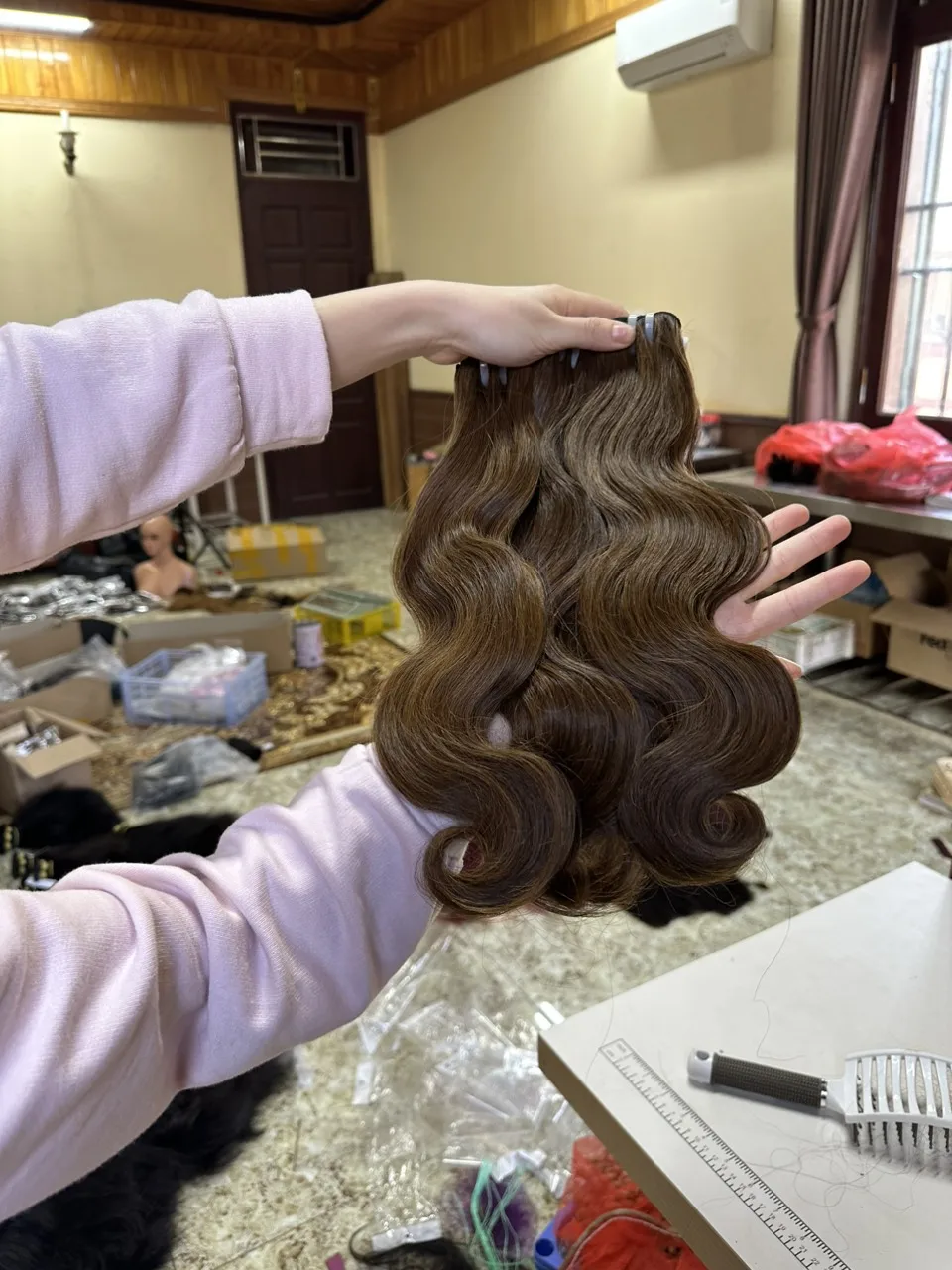 Hot Sale Chestnut Chocolate Brown Bundles Body Wave 100 Human Hair Weaving Manufacturer Vietnamese Raw Vietnamese Hair