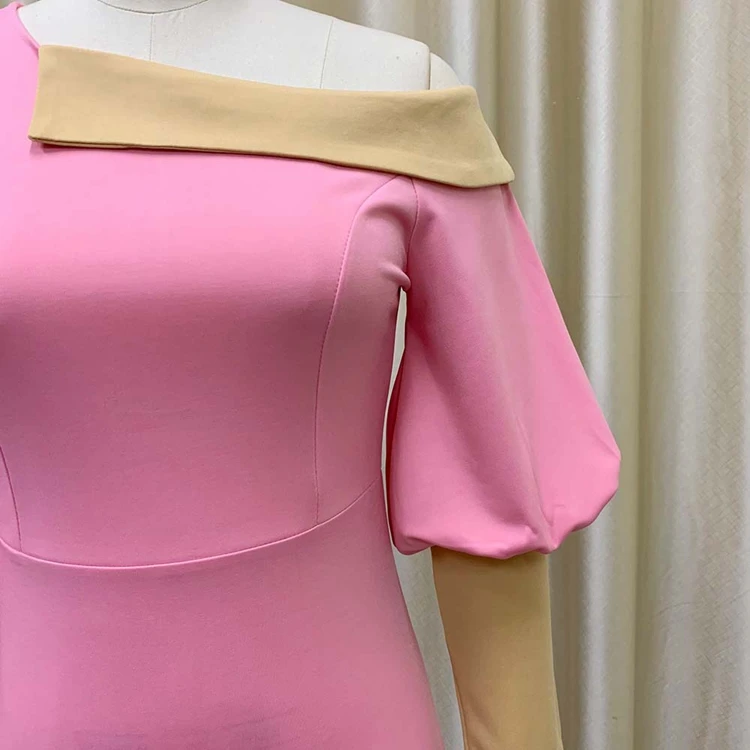 Barato Vestido De Mujer Moroccan Cheap Classy Women Puff Sleeve Korean Dresses New Fashion Lady Office Dress