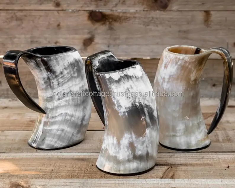 Buffalo Horn Drinking Mug Original Viking Drinking Horn Mug Tankard For Home And Hotel