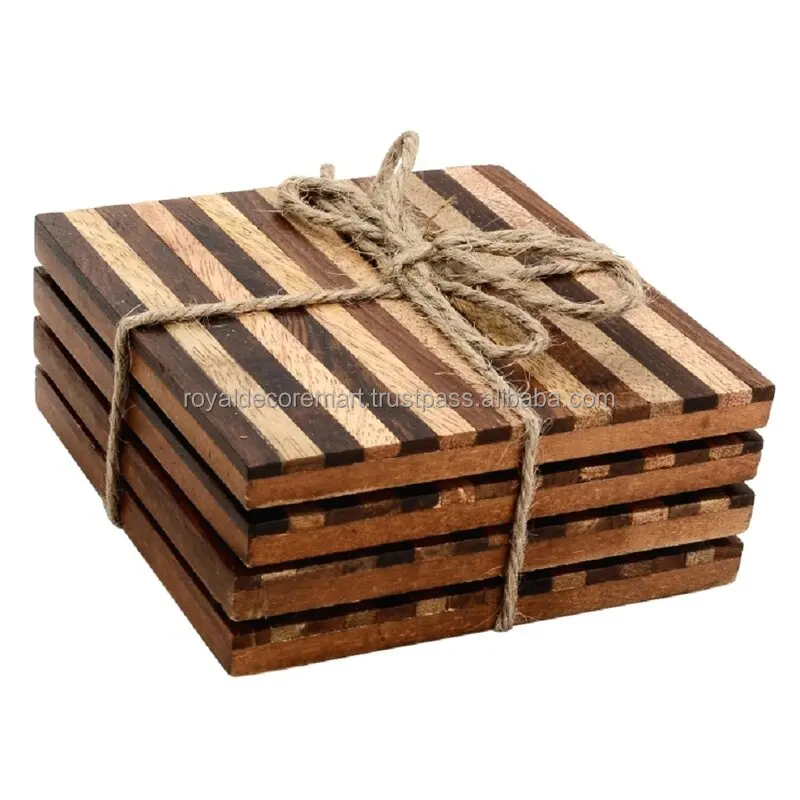 High Quality Square Wooden Coasters Specially Designed for Kitchen Table Decor Most Demanding at Low Bulk Price Royal De M Style