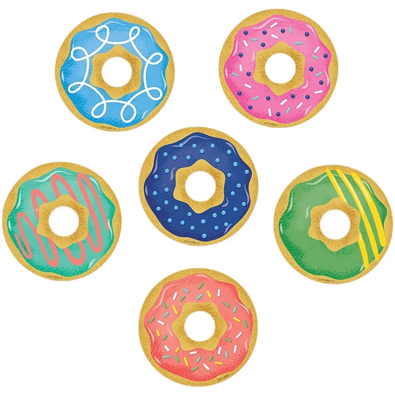 Donuts Theme Party Cutouts Colorful Mid Century Mod