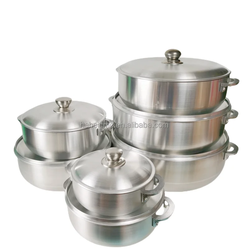 Factory Outlet Kitchen 7 Piece Soup Pot Aluminum Cookware Soup Pot Cookware Set Aluminum Cookware Set