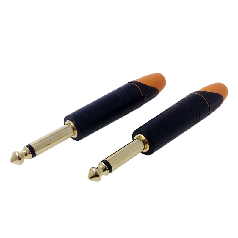 Professional audio connector 6.35mm mono jack cable