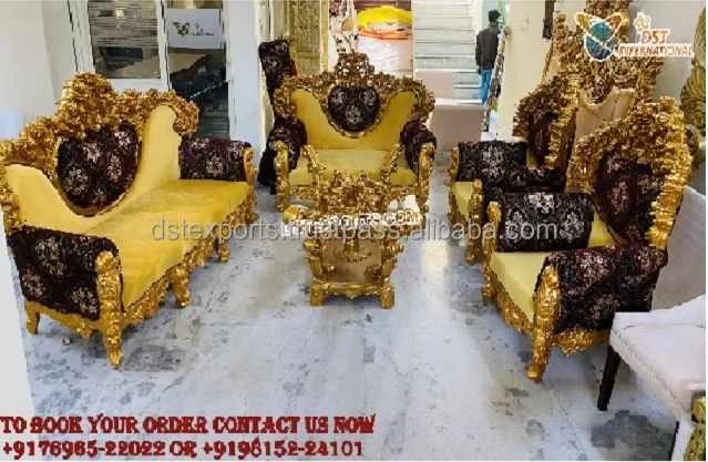 Victorian Style High Gloss Sofa Set  Stunning Hand Made Living Room Furniture  Modern Design Sofa Set For Home