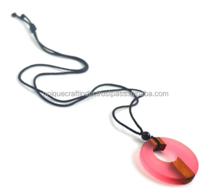 Handmade Resin & Wood Pendant Necklace by Unique Craft India High Quality Love Style for Back to School & Gift Giving
