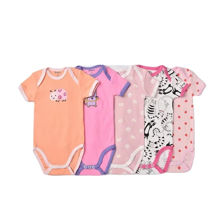 Free sample Newborn infants short sleeve random style baby clothes summer onesie baby romper