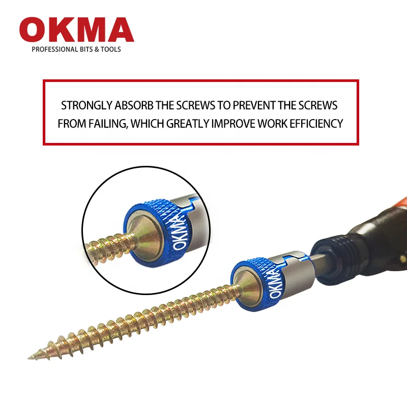 OKMA Universal Screwdriver Magnetic Ring Adapter 1/4  Metal Alloy Steel for 6.35mm Hexagonal screwdriver bits
