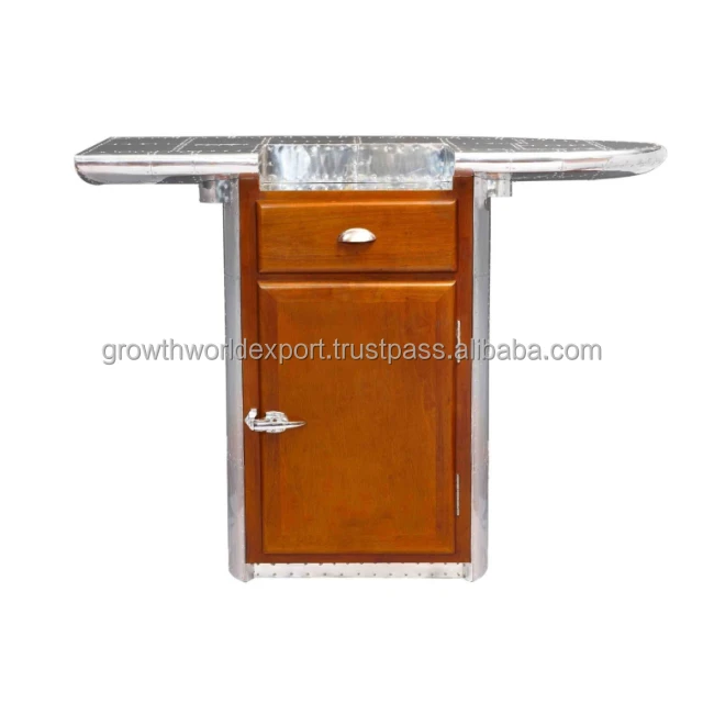 Aviator Bar Counter Storage Cabinet steel Furniture Bar Storage Luxury Handmade dining Room furniture premium bar furniture 2024