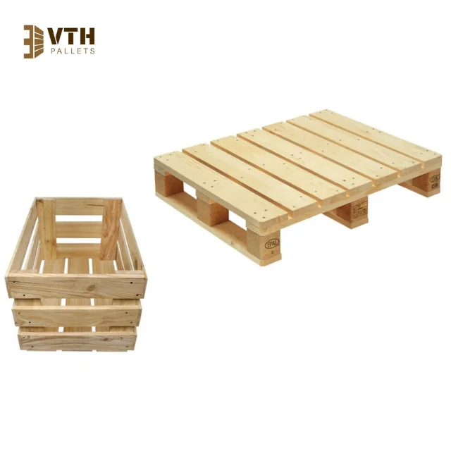 Buy 4-Way Wooden Pallets in Bulk Affordable Sturdy Pallets for Warehousing and Logistics Made In Vietnam